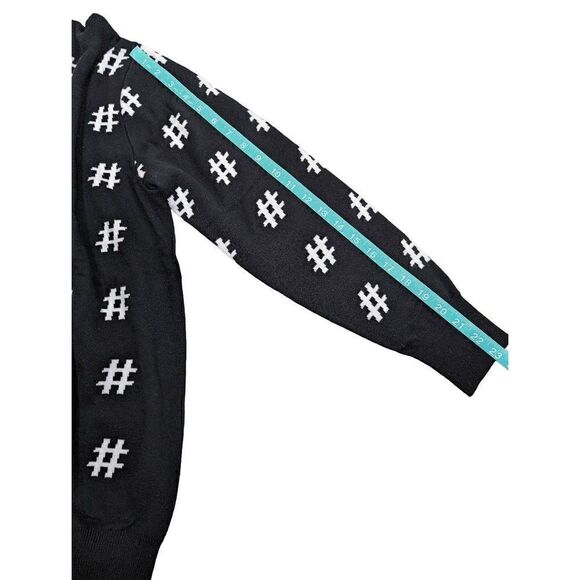 Men's Crew neck black hashtag sweater Medium - Picture 4 of 7
